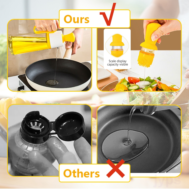 2-in-1 Oil Dispenser With Silicon Brush
