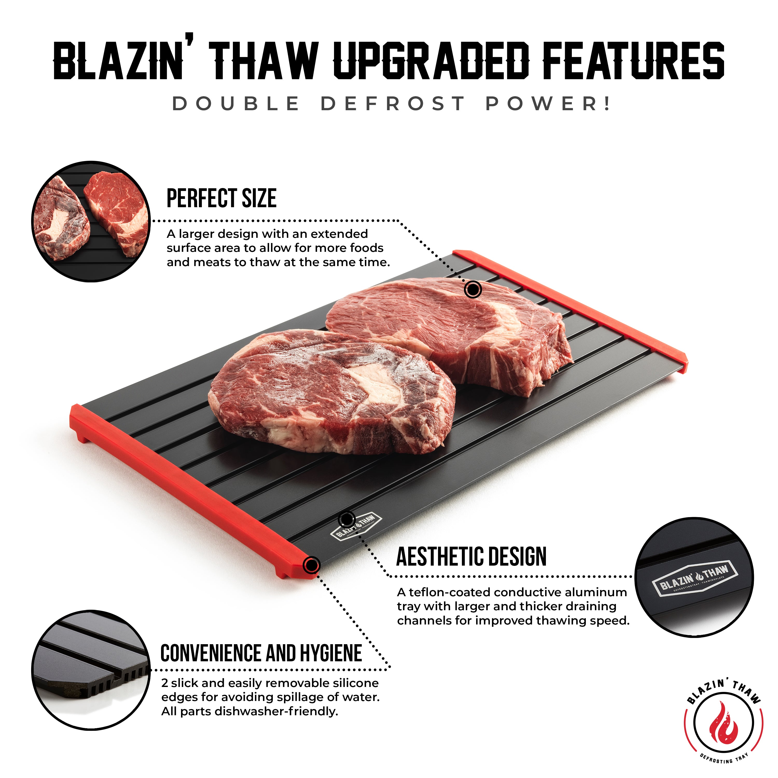 Blazin’ Thaw Defrosting Tray 14” Large Size