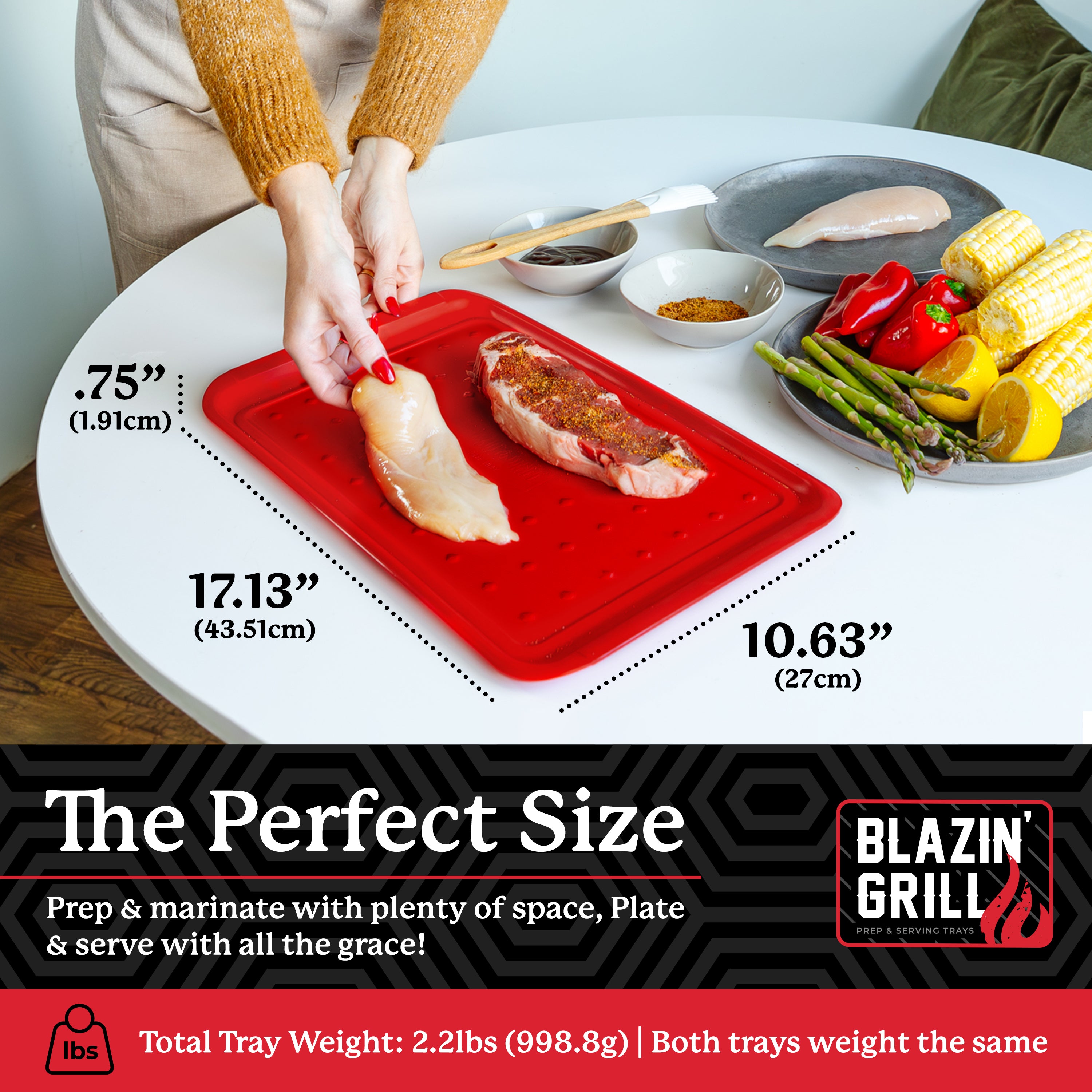 Blazin' Grill Flat Prep & Serving Trays