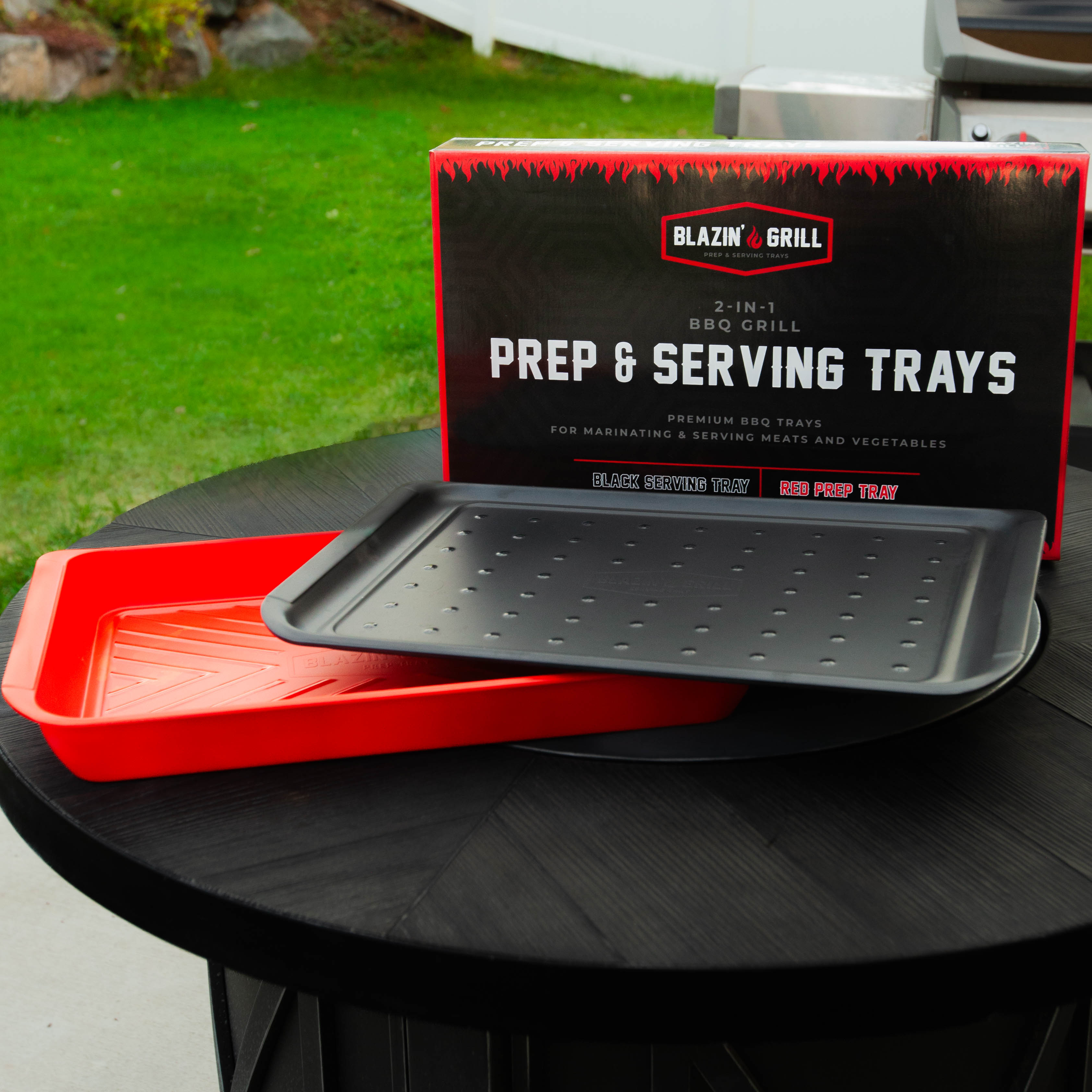 Blazin' Grill Deep Prep & Serving Trays