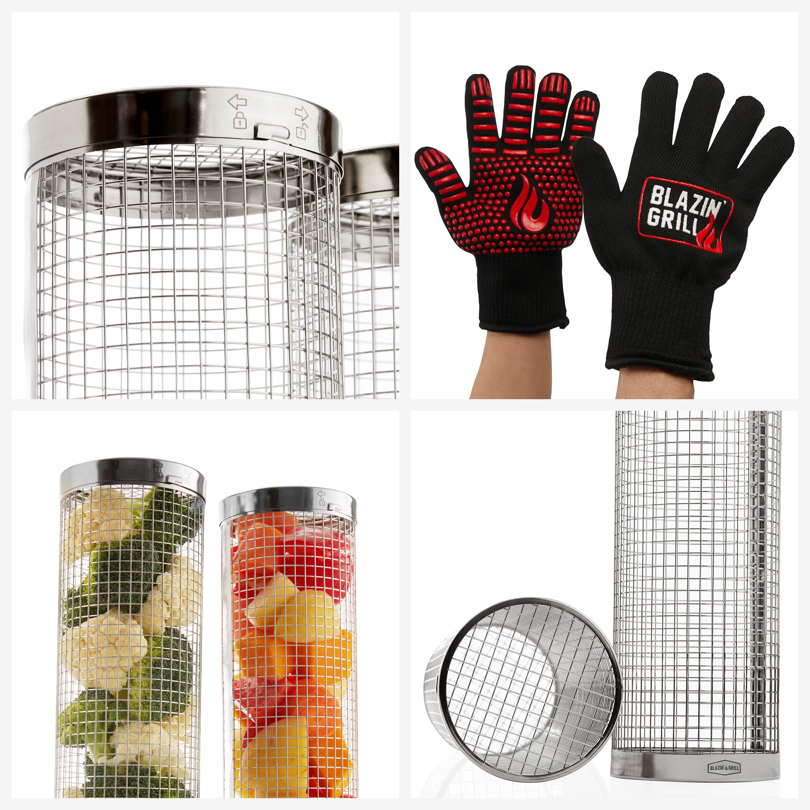 Rolling Grilling Baskets Set