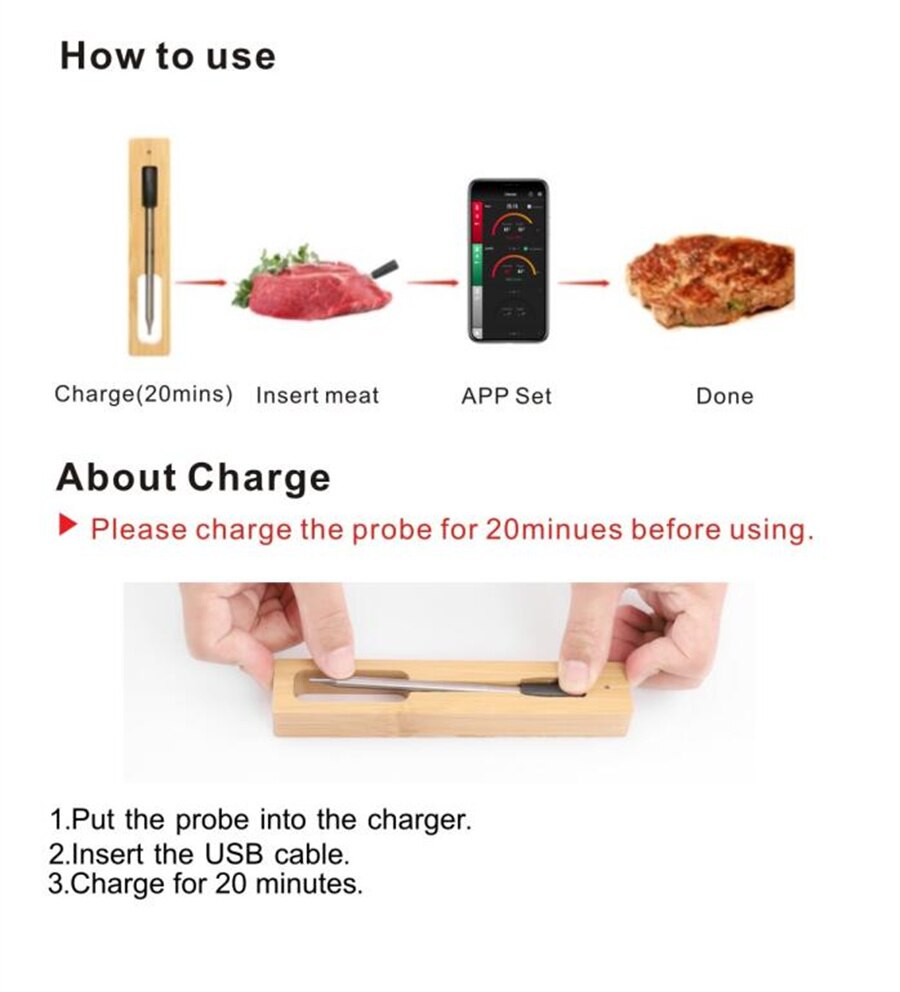 Wireless Bluetooth BBQ Food Thermometer