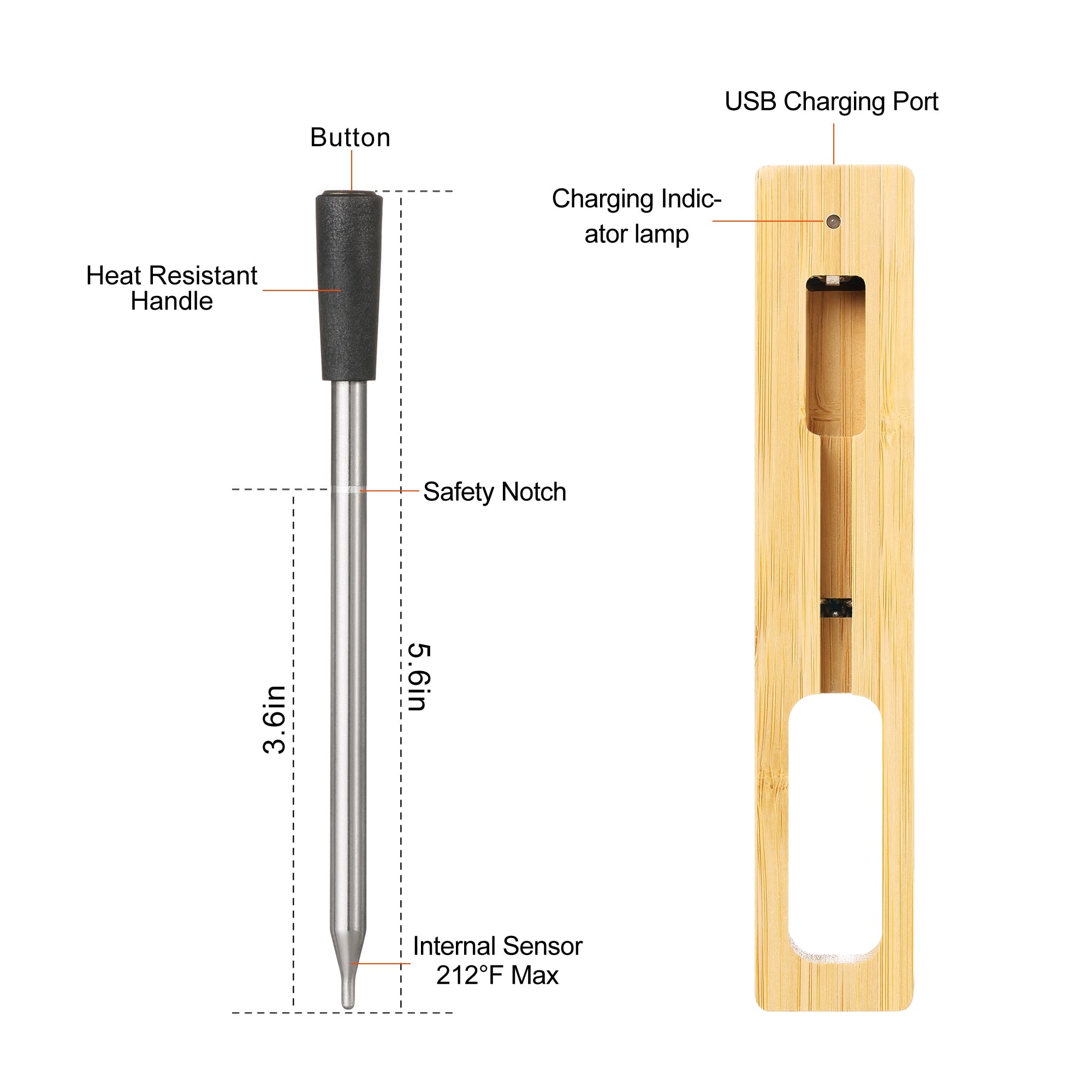 Wireless Bluetooth BBQ Food Thermometer